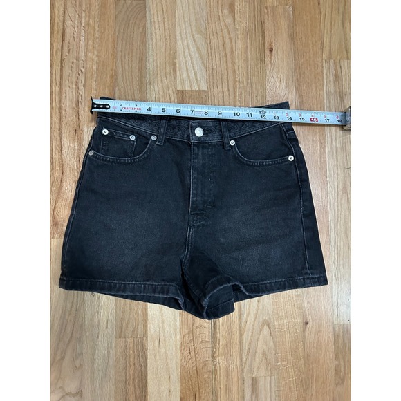 The Kooples Jeans Black Wash Paisley Denim High‎ Waisted Shorts Paris Size 2 - Picture 9 of 13